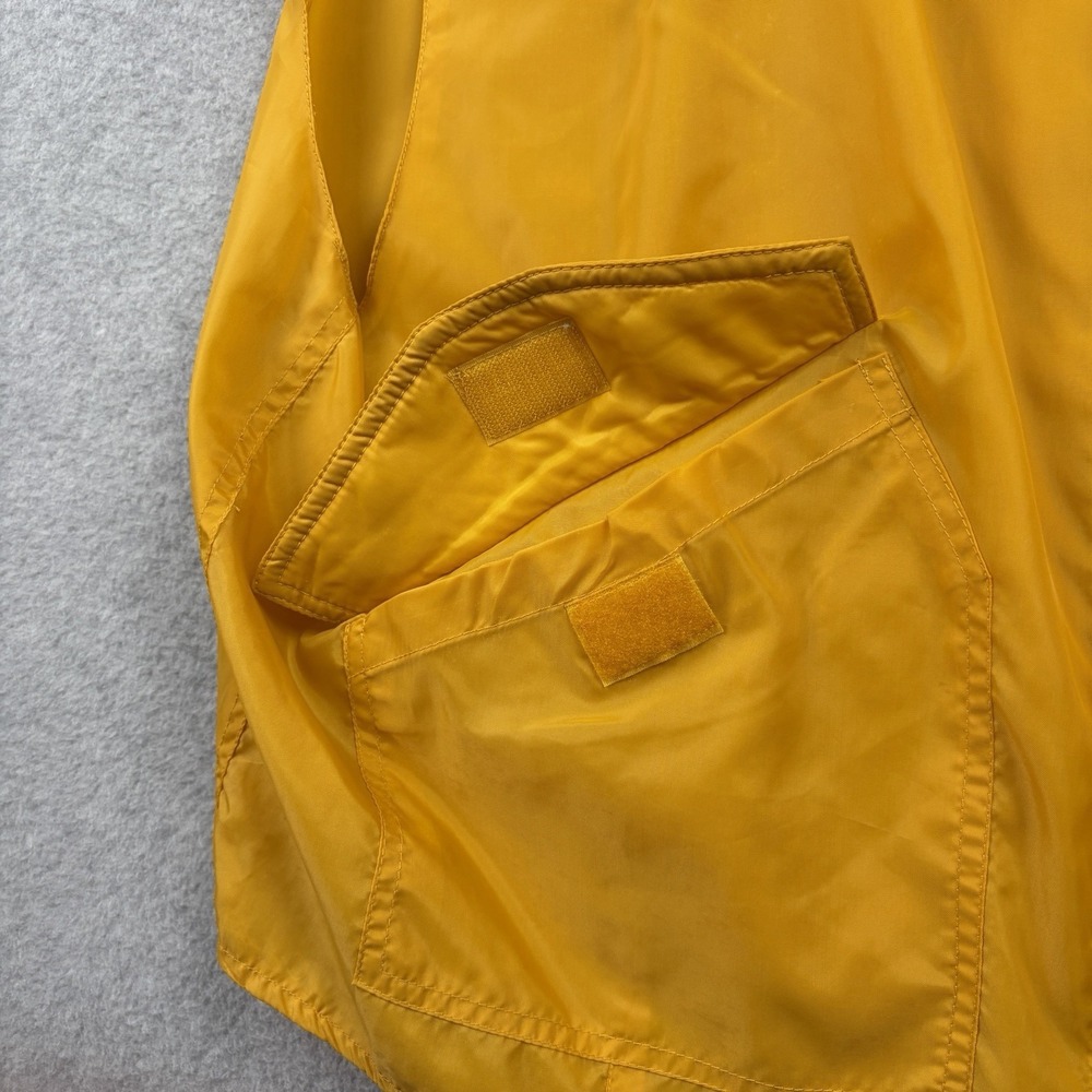 Vintage Gap Windbreaker Vest Mens Large Yellow Full Zip Nylon Hooded Boxy 90s - Picture 4 of 10